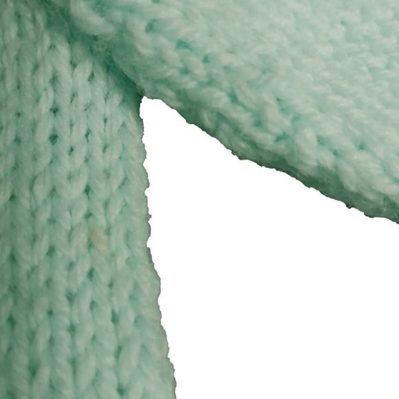 Seafoam Green Hand Knit Baby Cardigan Sweater - Picture 6 of 6